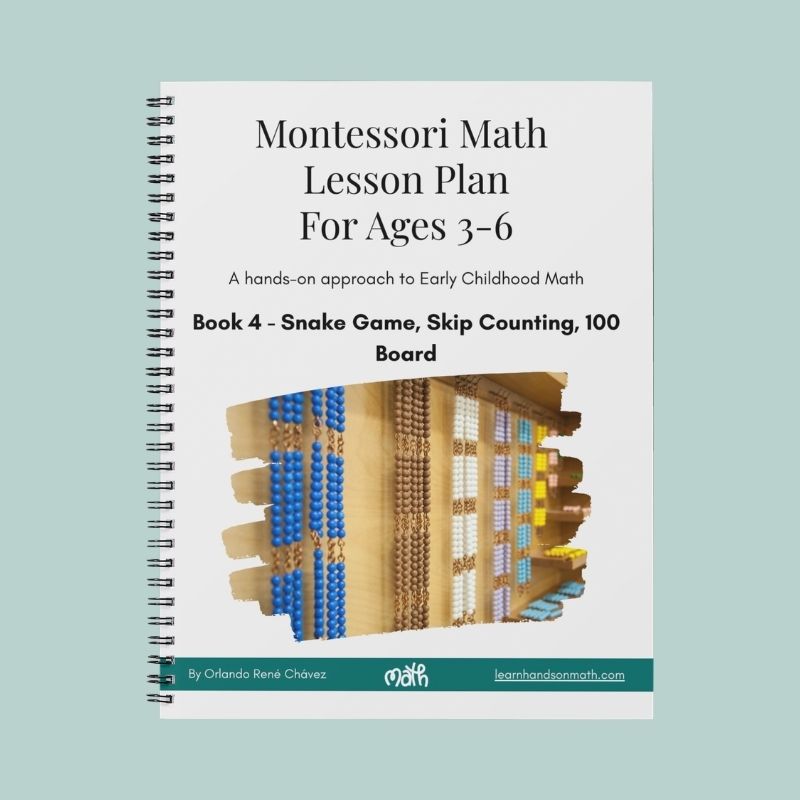 Cover of Montessori lesson plan snake game 100 board
